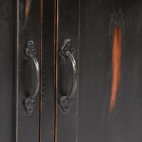Rustika Rowe -  Sideboard Black 160x40x80 cm Solid Mango Wood